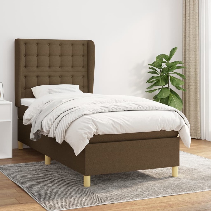 Sommier  lattes de lit avec matelas Marron fonc 100x200 cm