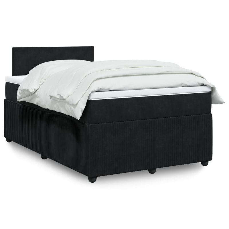Sommier  lattes de lit avec matelas Noir 120x200 cm Velours