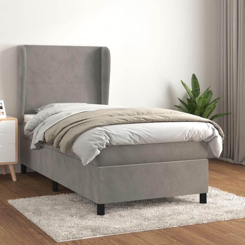Sommier  lattes de lit et matelas Gris clair 80x200 cm Velours